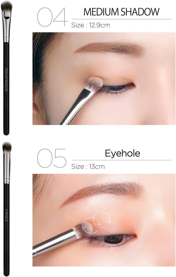 FLALIA　アダムメイクブラシセット　ミラー付き　/　フラリア　高級合成毛　韓國　ポータブル7種セット