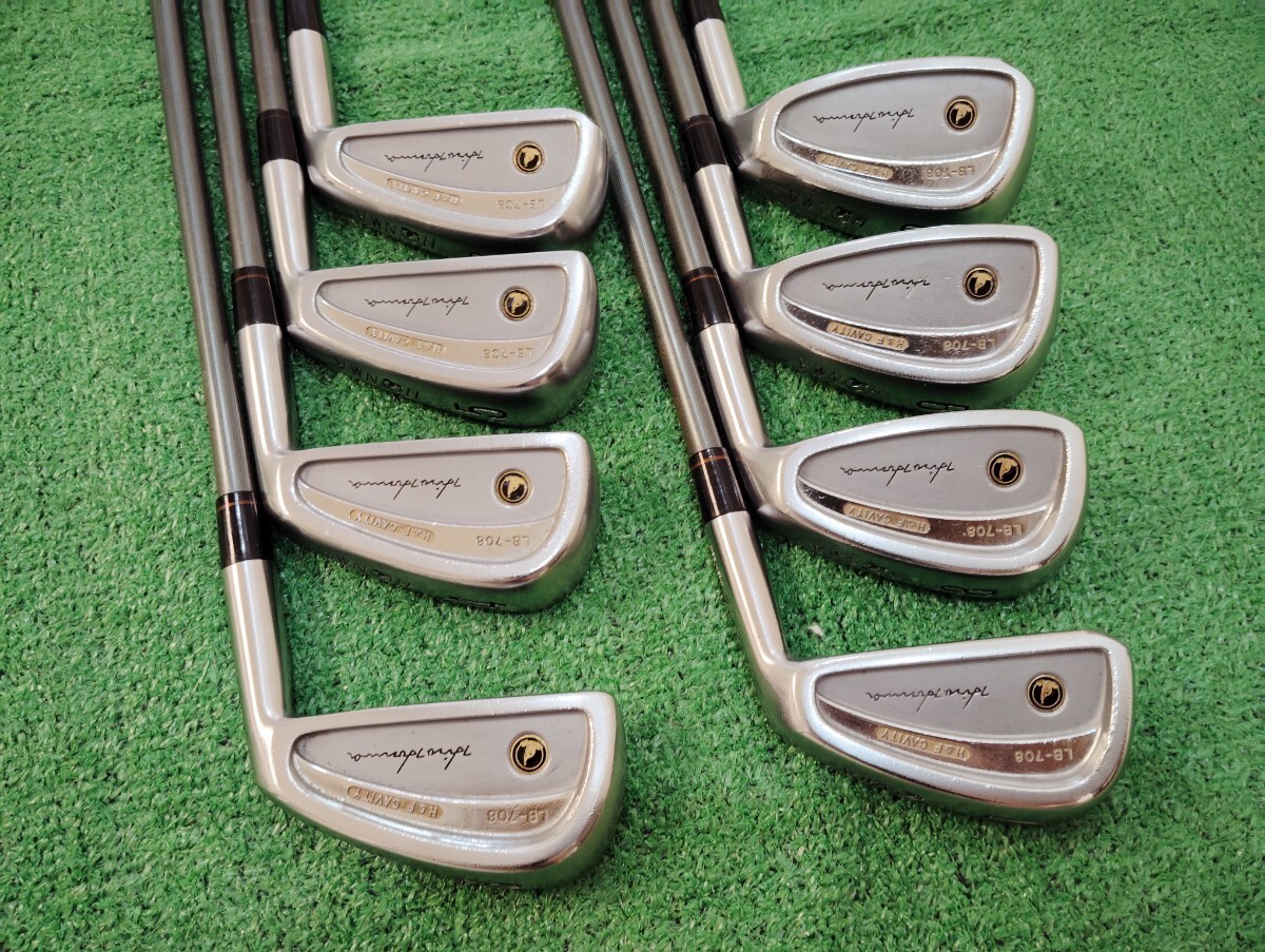 ★名器レア/8本セット/HONMA LB-708 H&F CAVITY アイアンセット/TITANIUM-CARBON チタニウムカーボン/フレックスS-2/本間ゴルフ/ホンマ_画像1