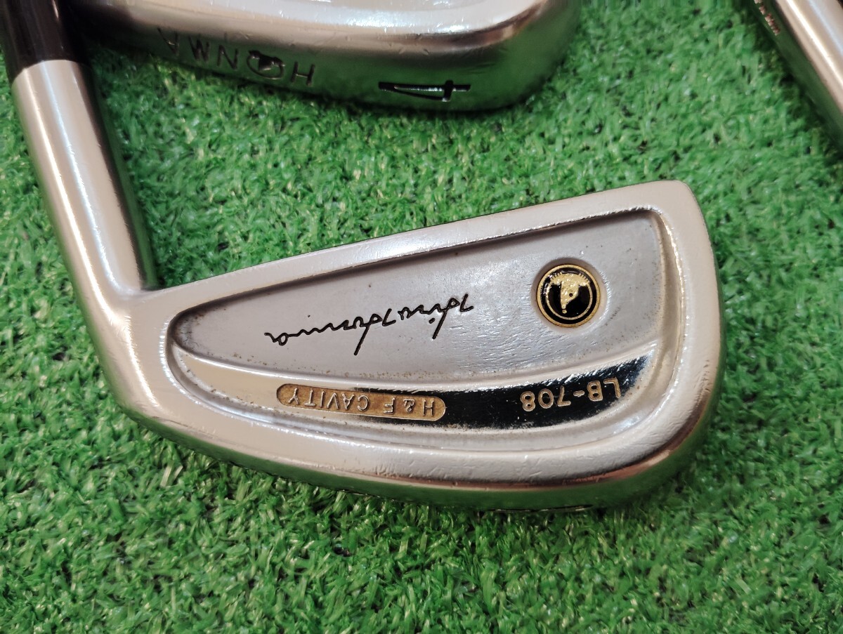 ★名器レア/8本セット/HONMA LB-708 H&F CAVITY アイアンセット/TITANIUM-CARBON チタニウムカーボン/フレックスS-2/本間ゴルフ/ホンマ_画像2