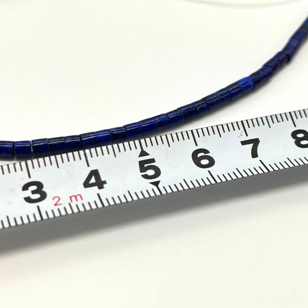高品質 天然石 ラピスラズリ パイプ 40cm 2×2mm ビーズ 素材 1連 誕生石 パワーストーン ネックレス ハンドメイド ブレスレット 無着色_画像4