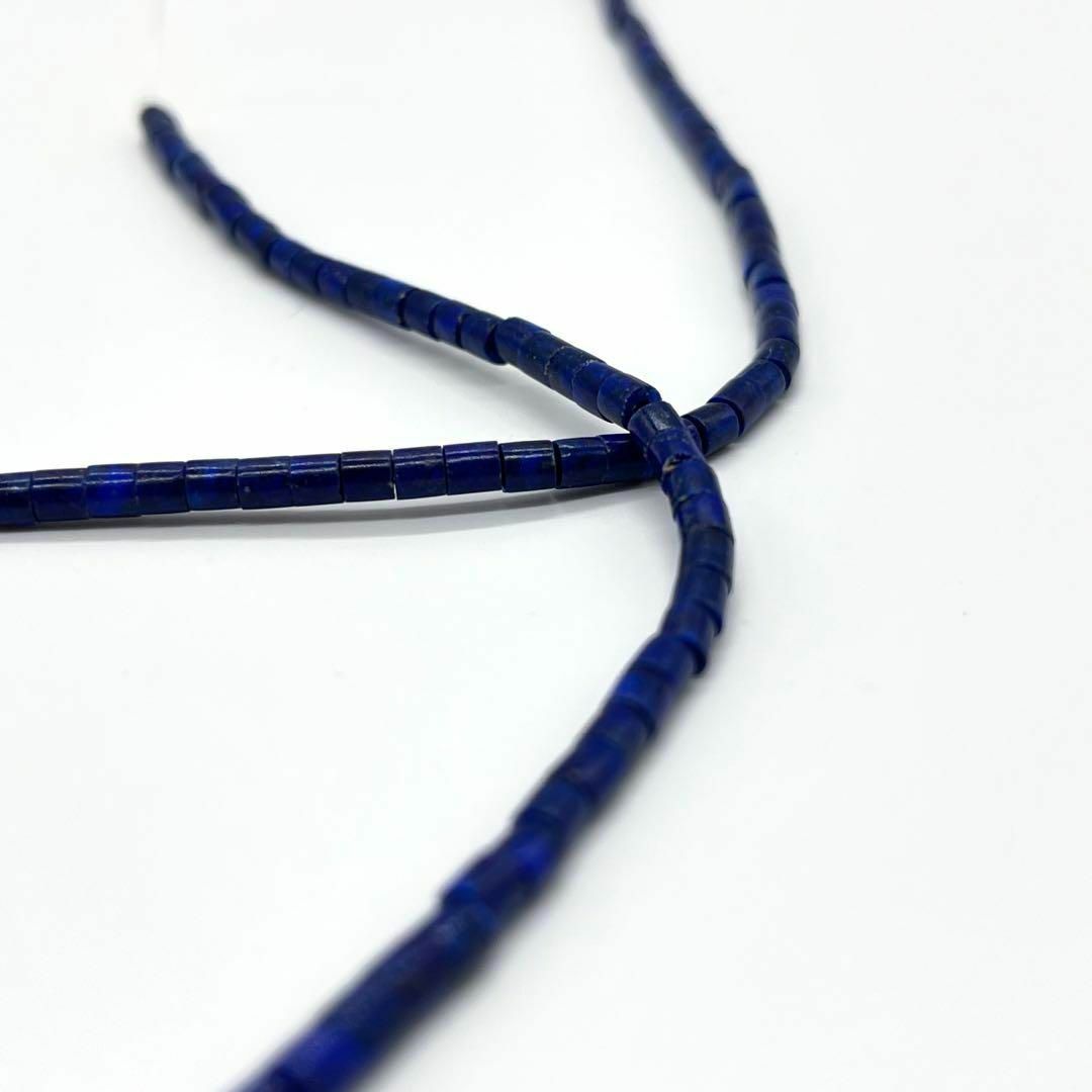 高品質 天然石 ラピスラズリ パイプ 40cm 2×2mm ビーズ 素材 1連 誕生石 パワーストーン ネックレス ハンドメイド ブレスレット 無着色_画像8