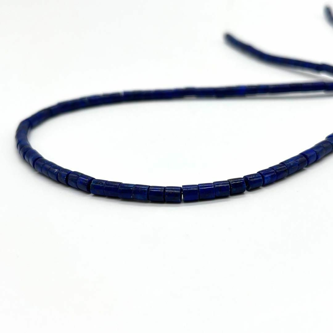高品質 天然石 ラピスラズリ パイプ 40cm 2×2mm ビーズ 素材 1連 誕生石 パワーストーン ネックレス ハンドメイド ブレスレット 無着色_画像9