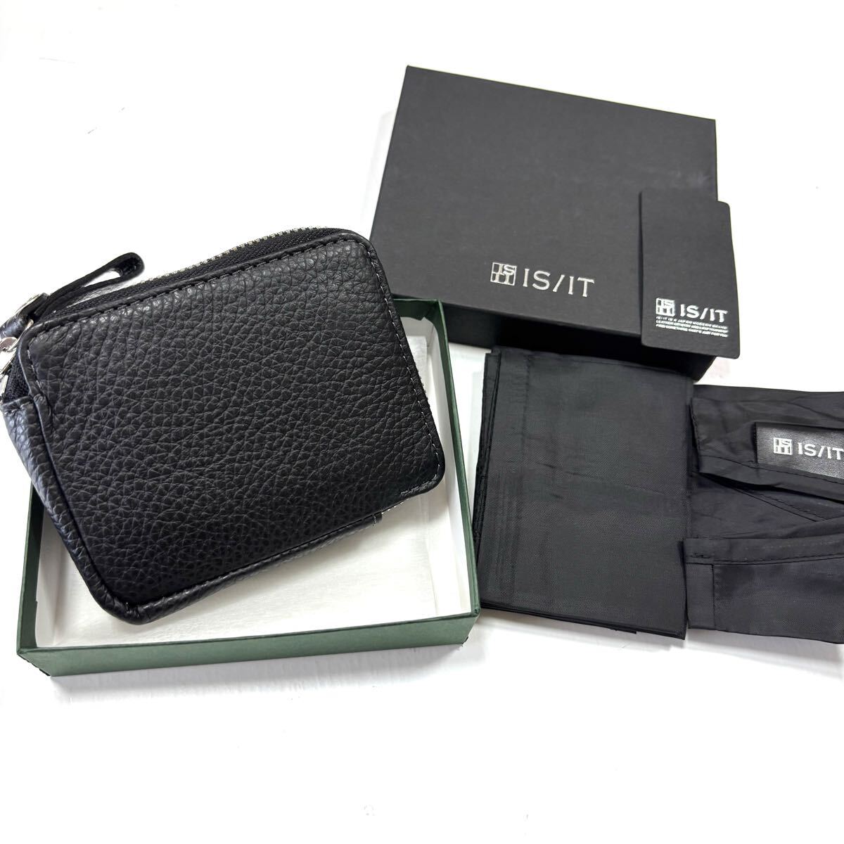 送料450円〜 新品 IS /IT イズイット コンパクト 財布 エコバッグ付き クロ 967001_画像1