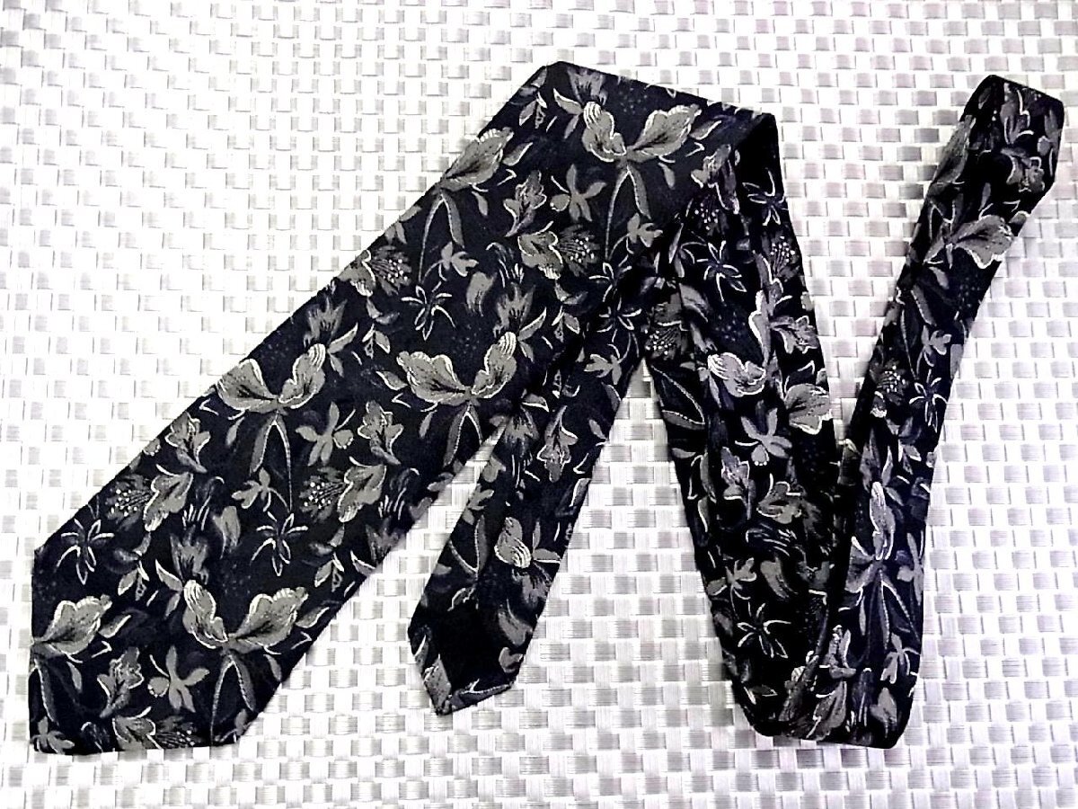 【在庫処分セール】●特売●FK2-2315●コムサデモード【刺繍 花 葉っぱ 植物 柄】ネクタイ●_画像1