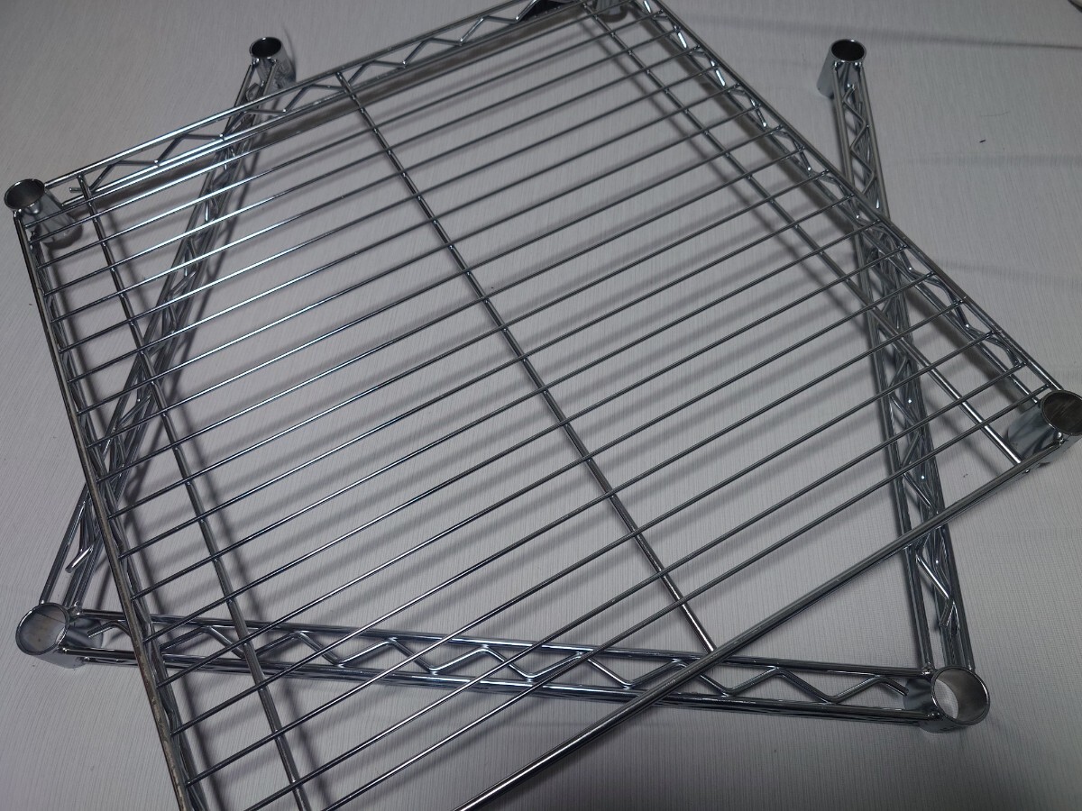 中古パーツ品 ERECTA ワイヤーシェルフ+3方クロスバーセット W600mm×D600mm スチール棚 ホームエレクター 廃盤 メタルラック_画像1