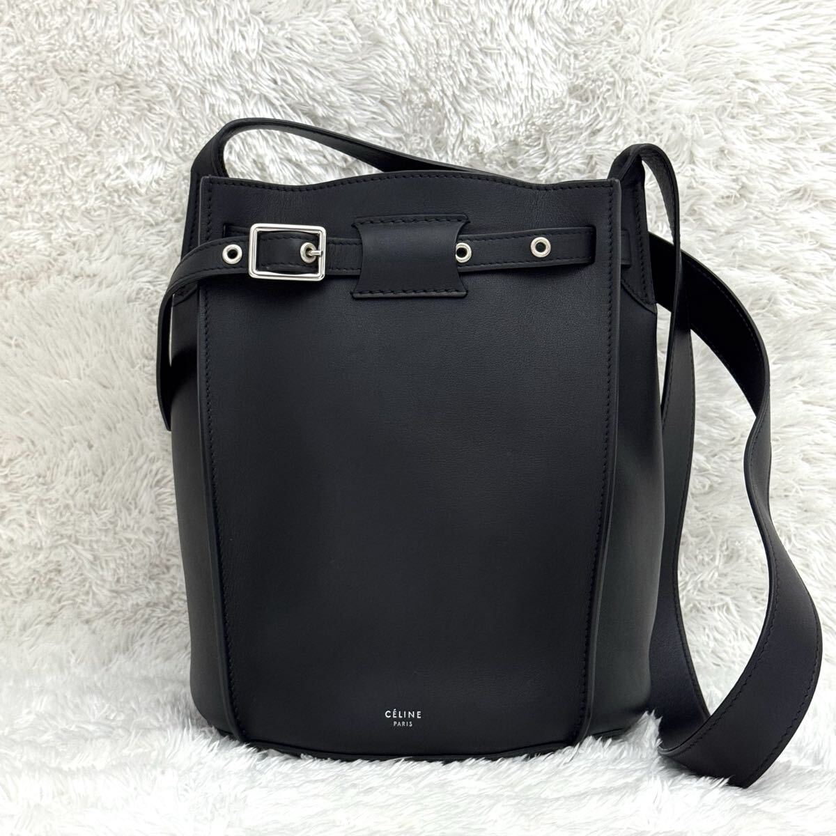 ☆美品☆CELINE セリーヌ ビッグバッグバケット ブラック ショルダーバッグ レザー 黒