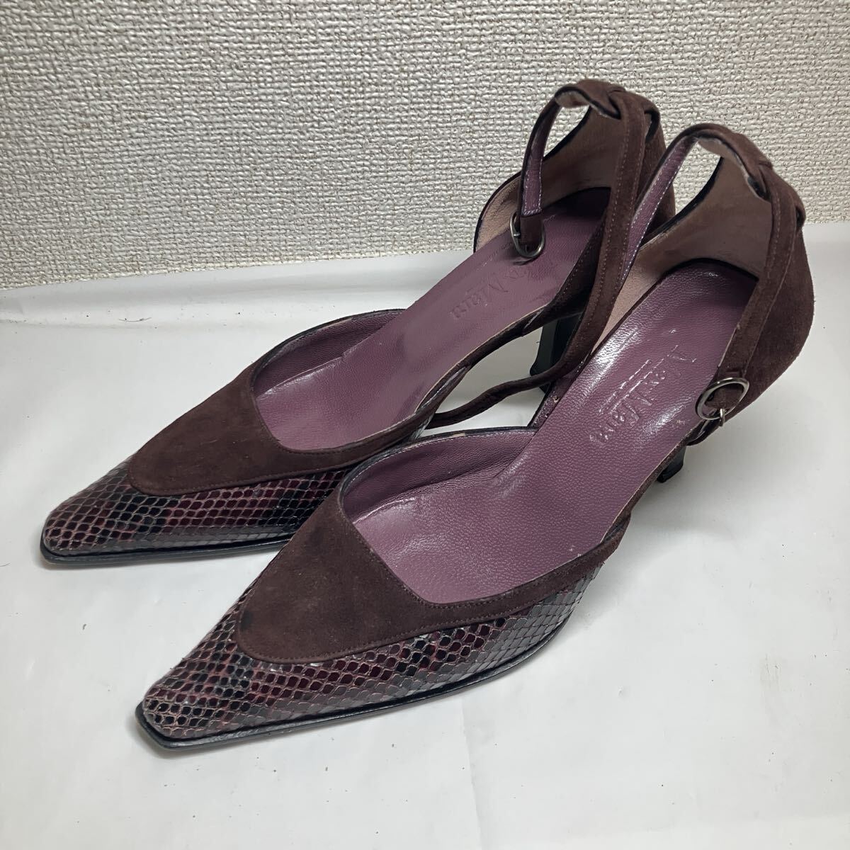 MaxMara マックスマーラ ポインテッドトゥ パンプス 36 1/2 約23cm パープル レディース 靴
