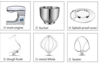 スタンドミキサー 5.5L大容量 4種類アタッチメント付き 低騒音 6段階スピード調(diào)節(jié) タイミング機(jī)能家庭用 業(yè)務(wù)用 こねる 電動(dòng) お菓子