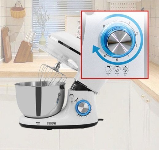 スタンドミキサー 5.5L大容量 4種類アタッチメント付き 低騒音 6段階スピード調(diào)節(jié) タイミング機(jī)能家庭用 業(yè)務(wù)用 こねる 電動(dòng) お菓子