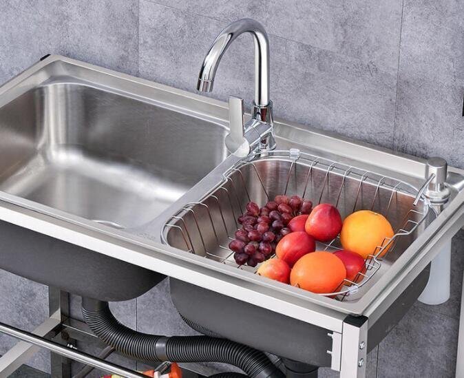 多機能◆キッチンツール シンク 流し臺 臺所 便利 手入れが簡単 多機能 2槽シンク 業(yè)務用 家庭用 大容量 簡単に安裝
