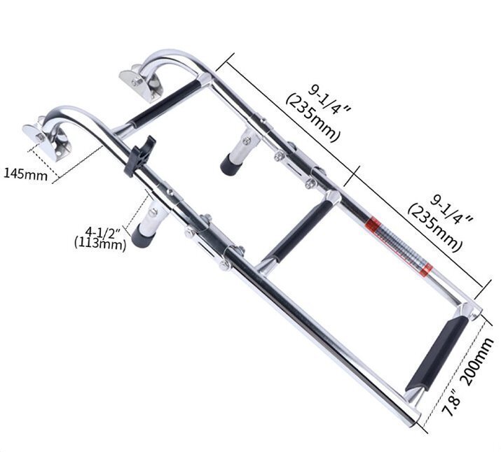 ステンレスを厚くしますボート用下水はしごボートボート折りたたみはしご泳いで登るはしご浮く