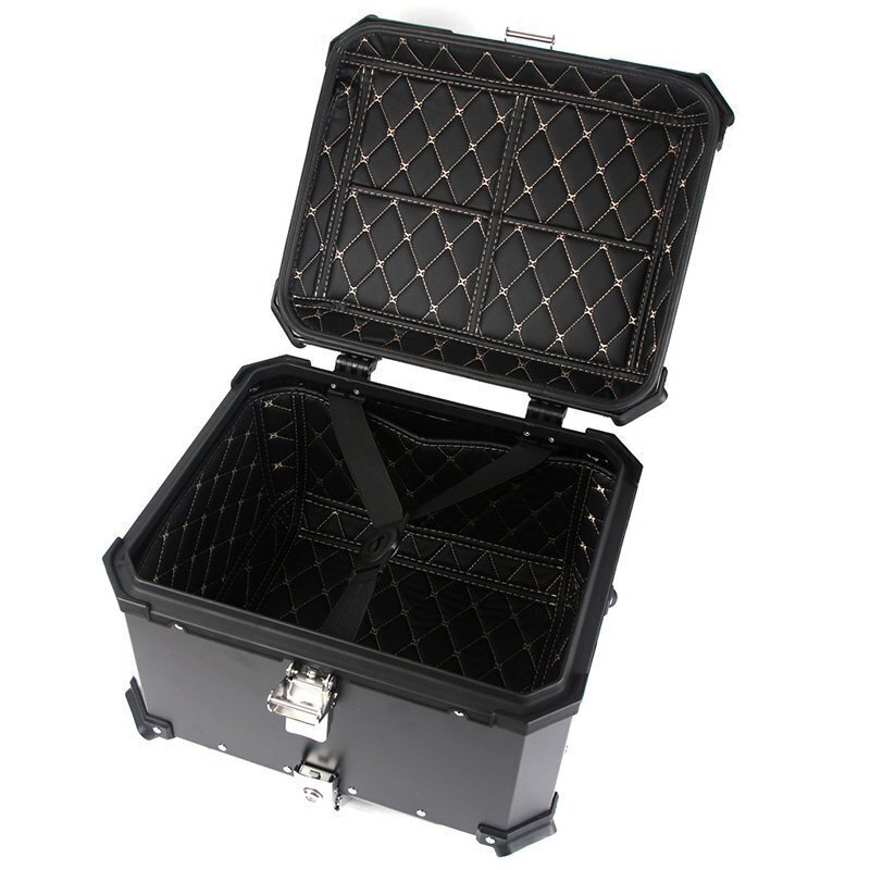 リアボックス モノキーケース バイク用トップケース 取り付け金具付き 大容量80L バイク用 ハンドル付き 収納ケース 防水 鍵2本 ブラック