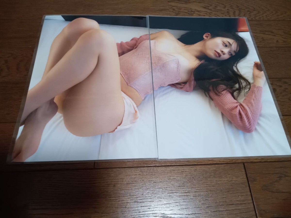 ★厚手ラミネート加工 150μ 切り抜き★ 牧野真莉愛 6ページ 下着姿 A4サイズ 40_画像1