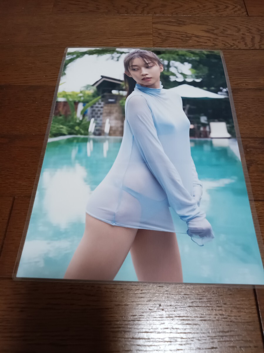 ★厚手ラミネート加工 150μ 切り抜き★ 牧野真莉愛 4ページ A4サイズ 23_画像1