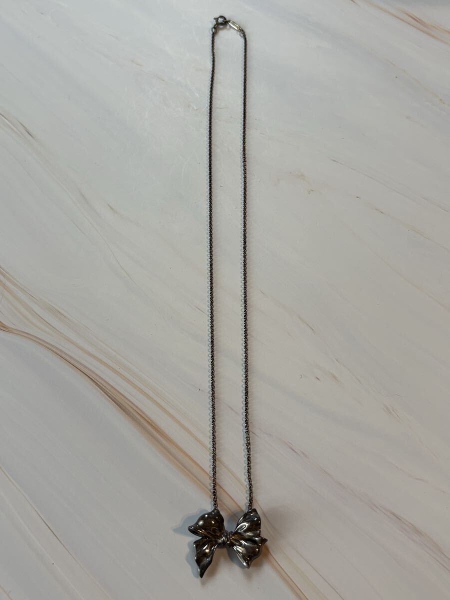 C【D25010909】1円〜 TIFFANY&Co ティファニー ネックレス リボン アクセサリー ペンダント シルバー SV925