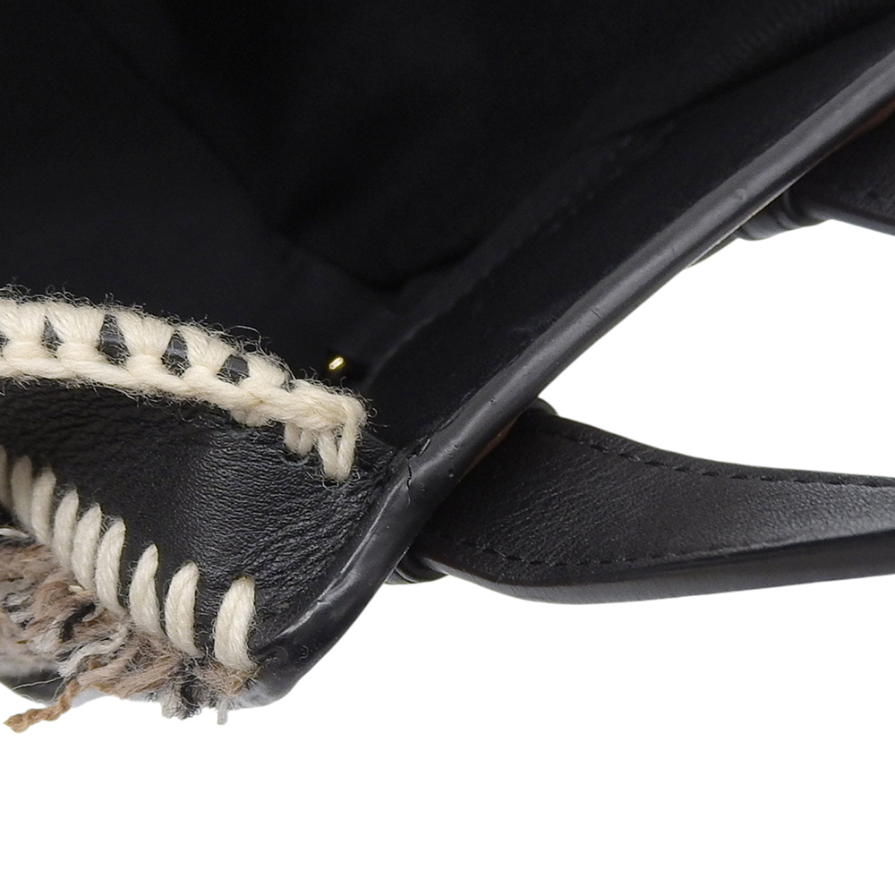 超美品 ロエベ 2019年商品 Hammock ハンモック アナグラムレザー ツイード トート ハンドバッグ S 希少 レディー オフィス 旅 数回使用程_画像6