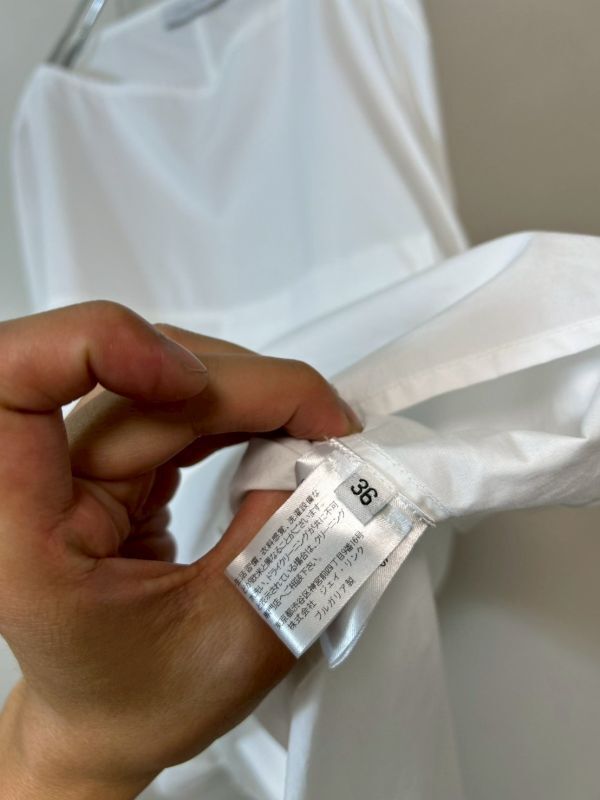 J0094★4 新品未使用タグ CHRISTIAN WIJNANTS クリスチャンワイナンツ オーバーサイズ シャツ ブラウス 変形 ノーカラー 白 JPタグ_画像5