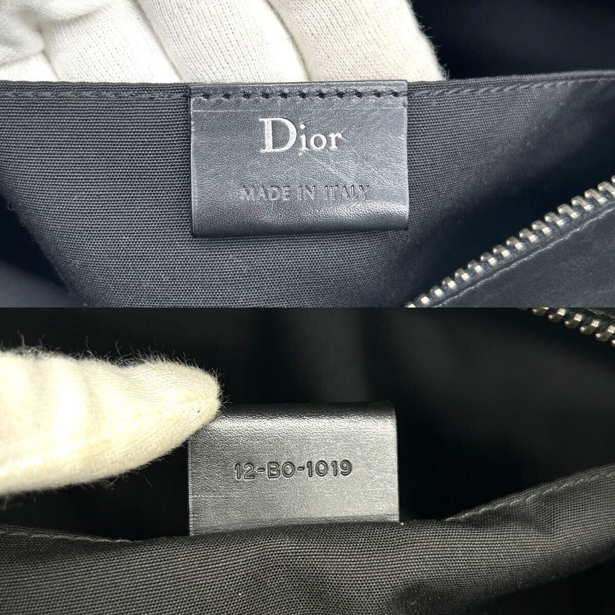 1円 ◆美品◆ Dior Homme ディオールオム Christian Dior トロッター トートバッグ ハンドバッグ オブリーク レザー ブラック 黒 メンズ