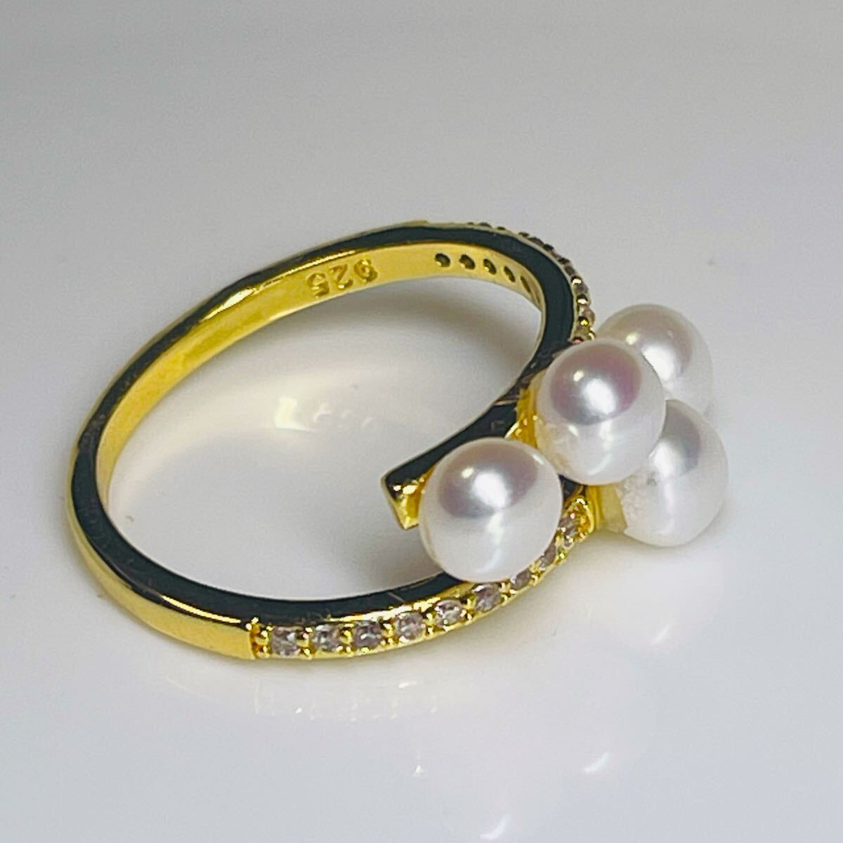 本真珠リング　指輪　絶品極上 無核 シルバー 5mm ベビーパール CZダイヤ 照り抜群 真珠リング アクセサリー_画像6