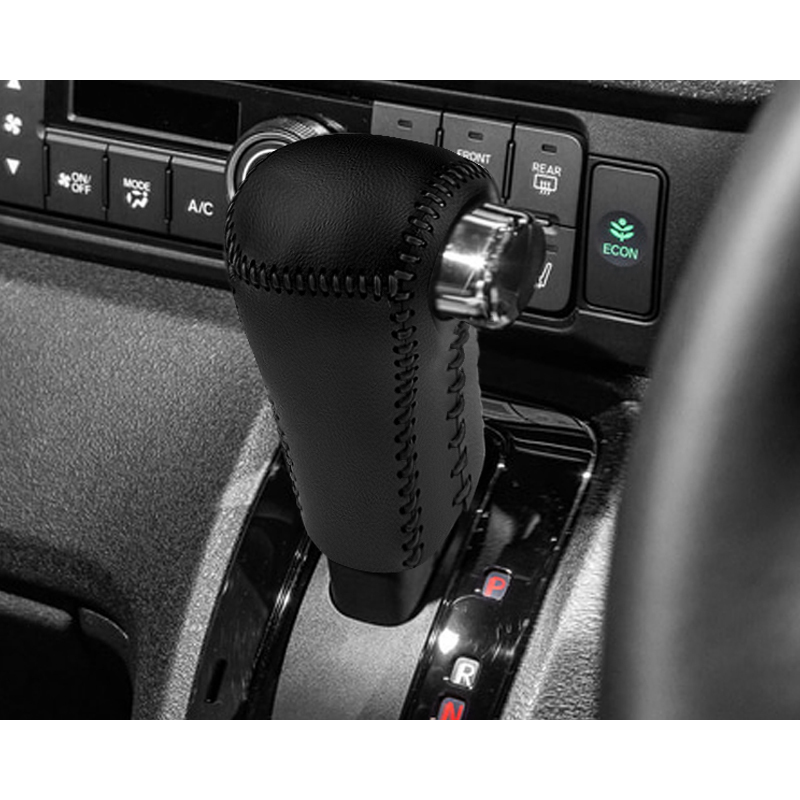 『FLD1935』ホンダ 新型N-BOX JF5 JF6 シフトノブカバー ブラック×ブラックステッチ キズ汚れ防止 シフトグリップカバー 車種専用設計_画像8