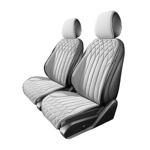 マツダ MPV LW系 汎用 スエード エプロンタイプ シートカバー ホワイト 運転席 助手席 前席のみ 被せるだけ