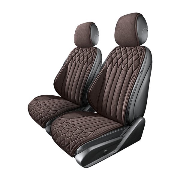 BMW 1シリーズ E81 汎用 スエード エプロンタイプ シートカバー ブラウン 運転席 助手席 前席のみ 被せるだけ