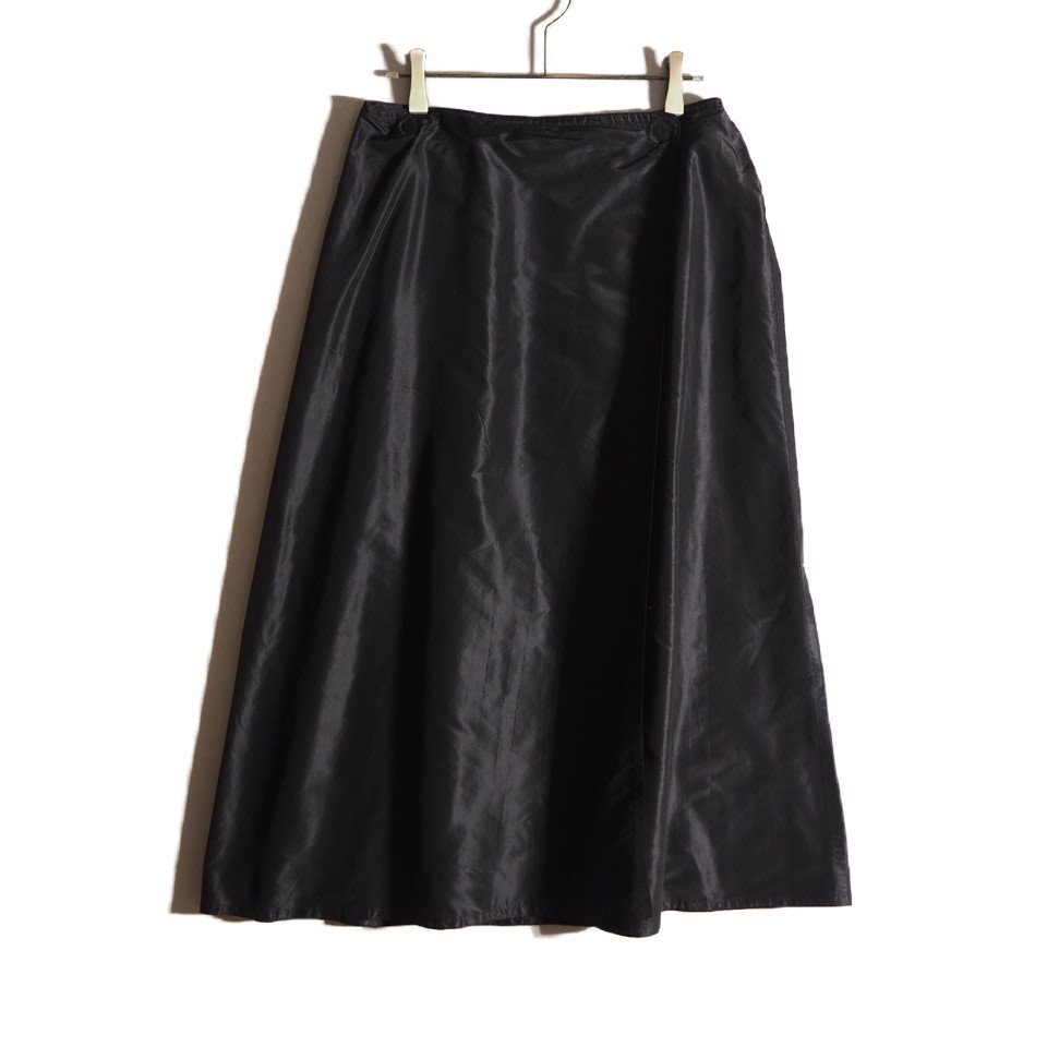 R2091f14 ▼SOFIE D'HOORE ソフィードール▼ シルクタフタ ラップスカート ブラック 38 / ロングスカート フレアスカート 黒 春夏_画像1