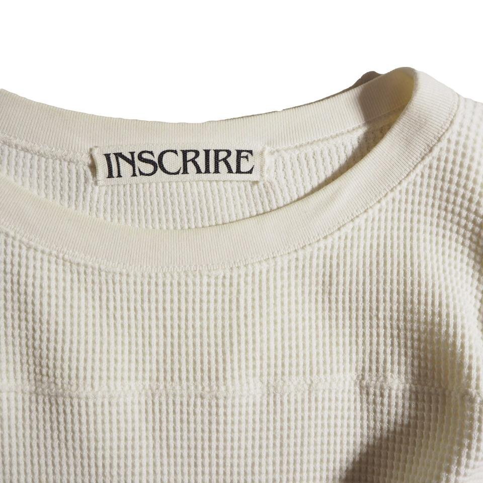 K1486f73　▼INSCRIRE アンスクリア▼　サーマル ボディスーツ ホワイト / コットン トップス カットソー 白 春～秋_画像2
