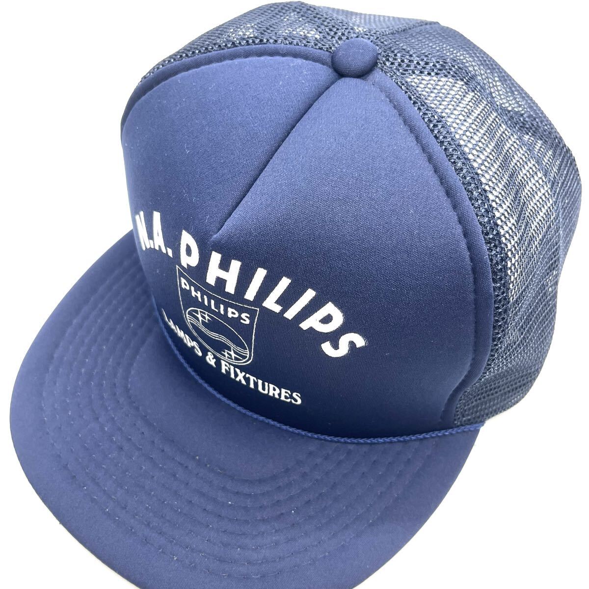 【90s】N.A. Philips 企業モノ トラッカーキャップ 帽子 ５パネル スナップバック プリントロゴ ビンテージ メッシュキャップ_画像5