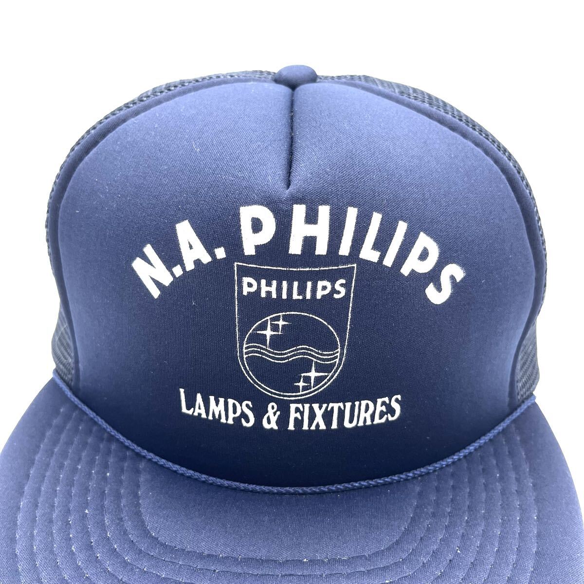 【90s】N.A. Philips 企業モノ トラッカーキャップ 帽子 ５パネル スナップバック プリントロゴ ビンテージ メッシュキャップ_画像6