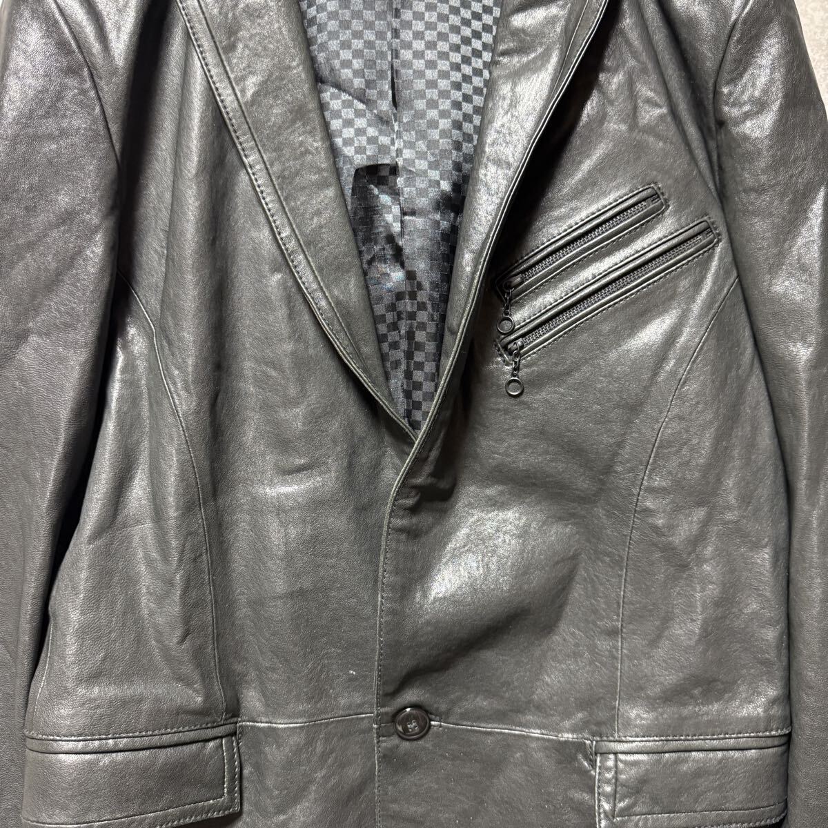 RIELABO リエラボ ニコルクラブ フォーメン 羊革 48 メンズ レザージャケット ヴィンテージ テーラードジャケット グランジ Y2K_画像2
