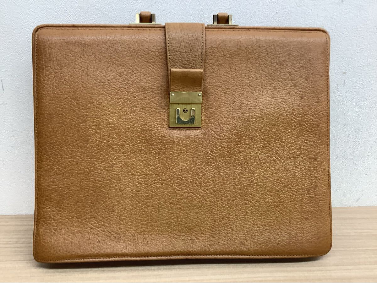◯営KU319-A4Y100【埼玉発】EXCELLENT TOKYO 本革風 ブリーフケース ビジネスバッグ レトロ ヴィンテージ 現状品