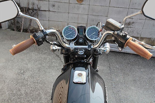 [137] 09280225★ 定番 YBしぼり ハンドル 高さ15cm 幅64cm 汎用 バイク ハンドルバー 径 22.2mm パイプハンドル type3_画像5