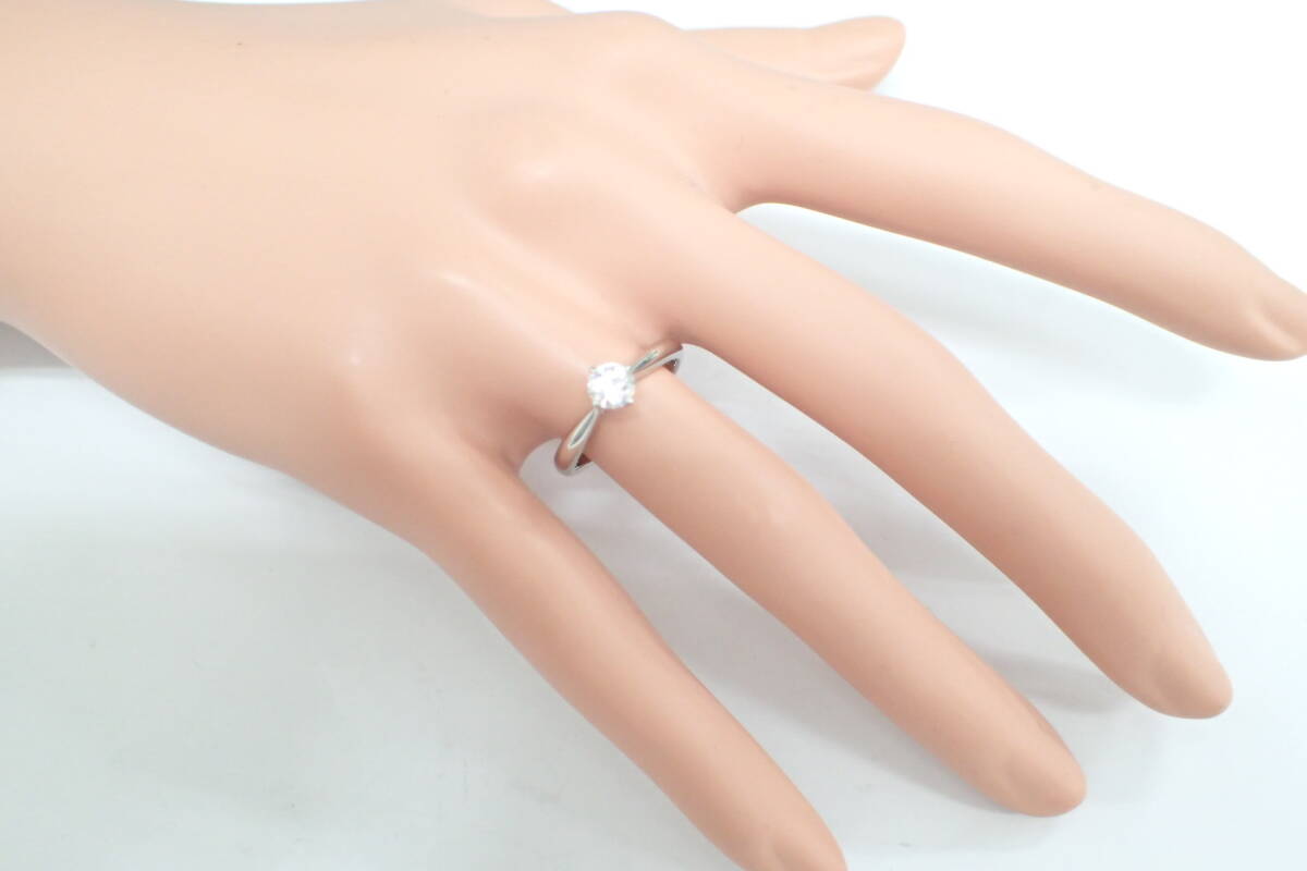 29/美品 田崎真珠 タサキ Pt1000 ダイヤ0.37ct リング 指輪_画像7