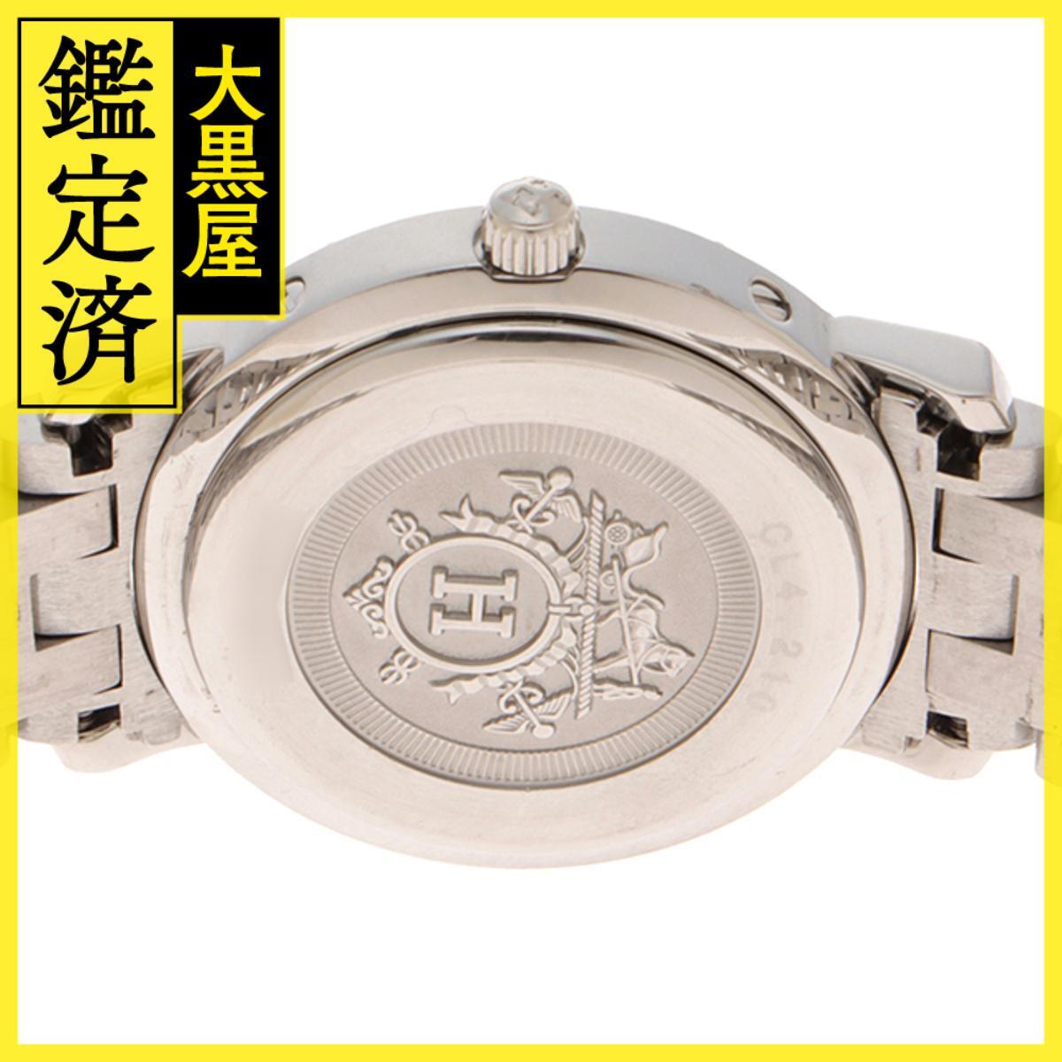 Hermes エルメス クリッパー CL4.210 SS ブラック 女性用/Ladies watches