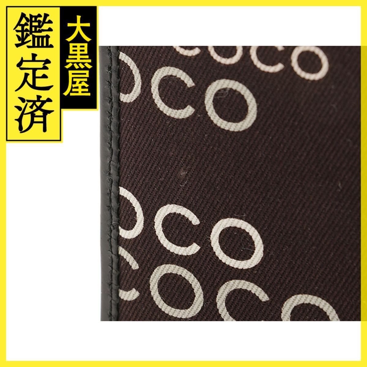 CHANEL シャネル COCOプリントコインケース ブラック/ホワイト/ゴールド金具 キャンバス/レザー