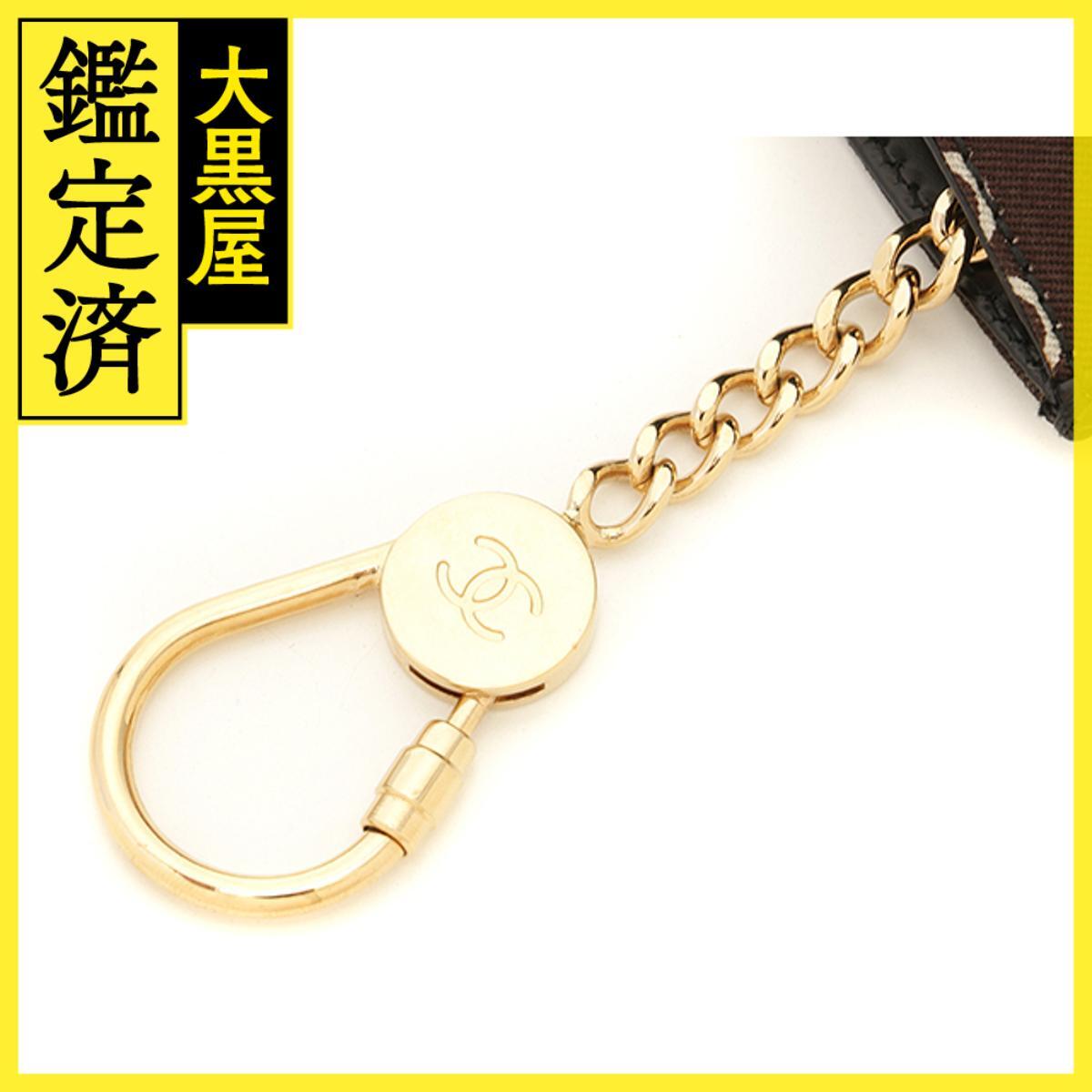 CHANEL シャネル COCOプリントコインケース ブラック/ホワイト/ゴールド金具 キャンバス/レザー