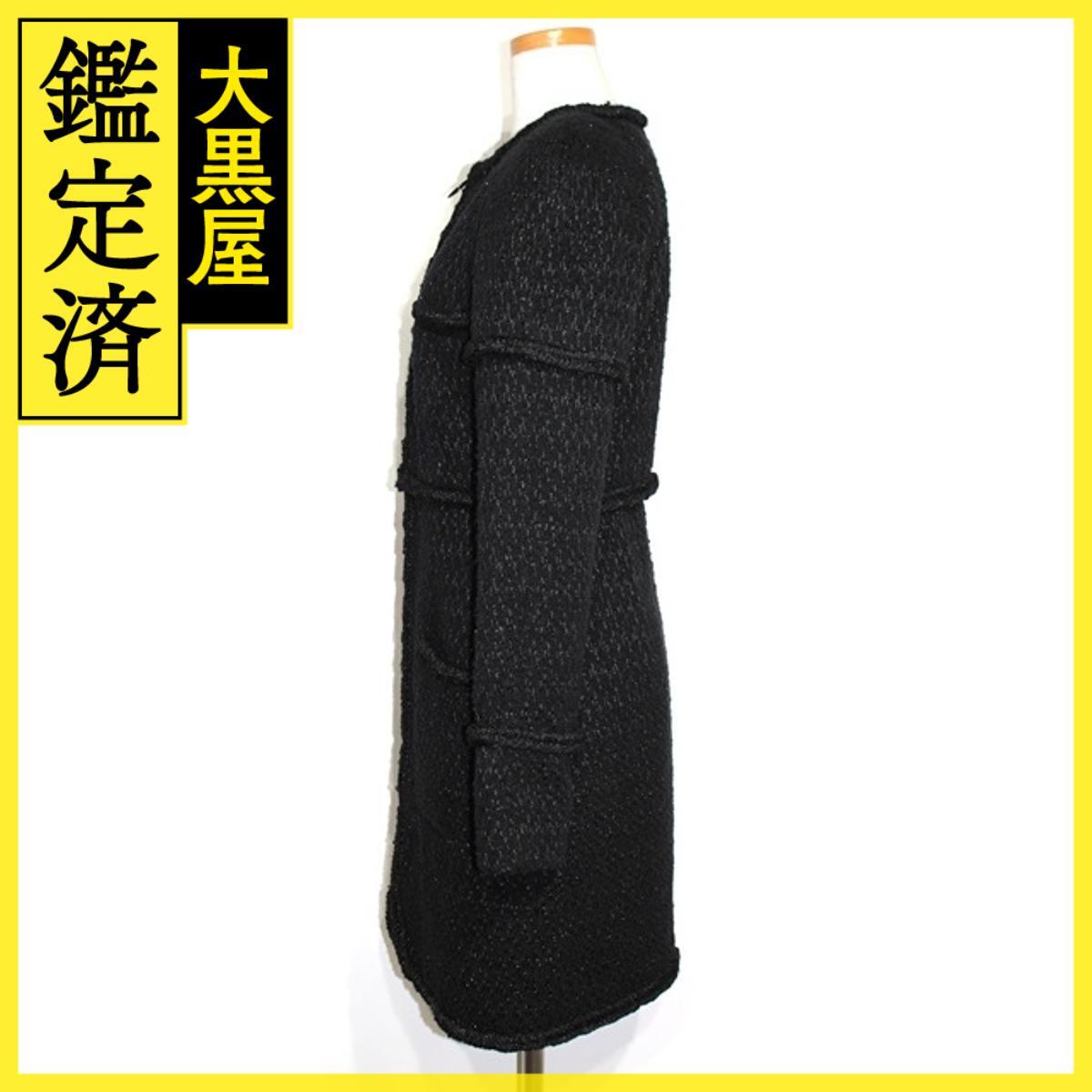 CHANEL　シャネル　ツイードコート　レディース34　ブラック　ウール　P62037V47063