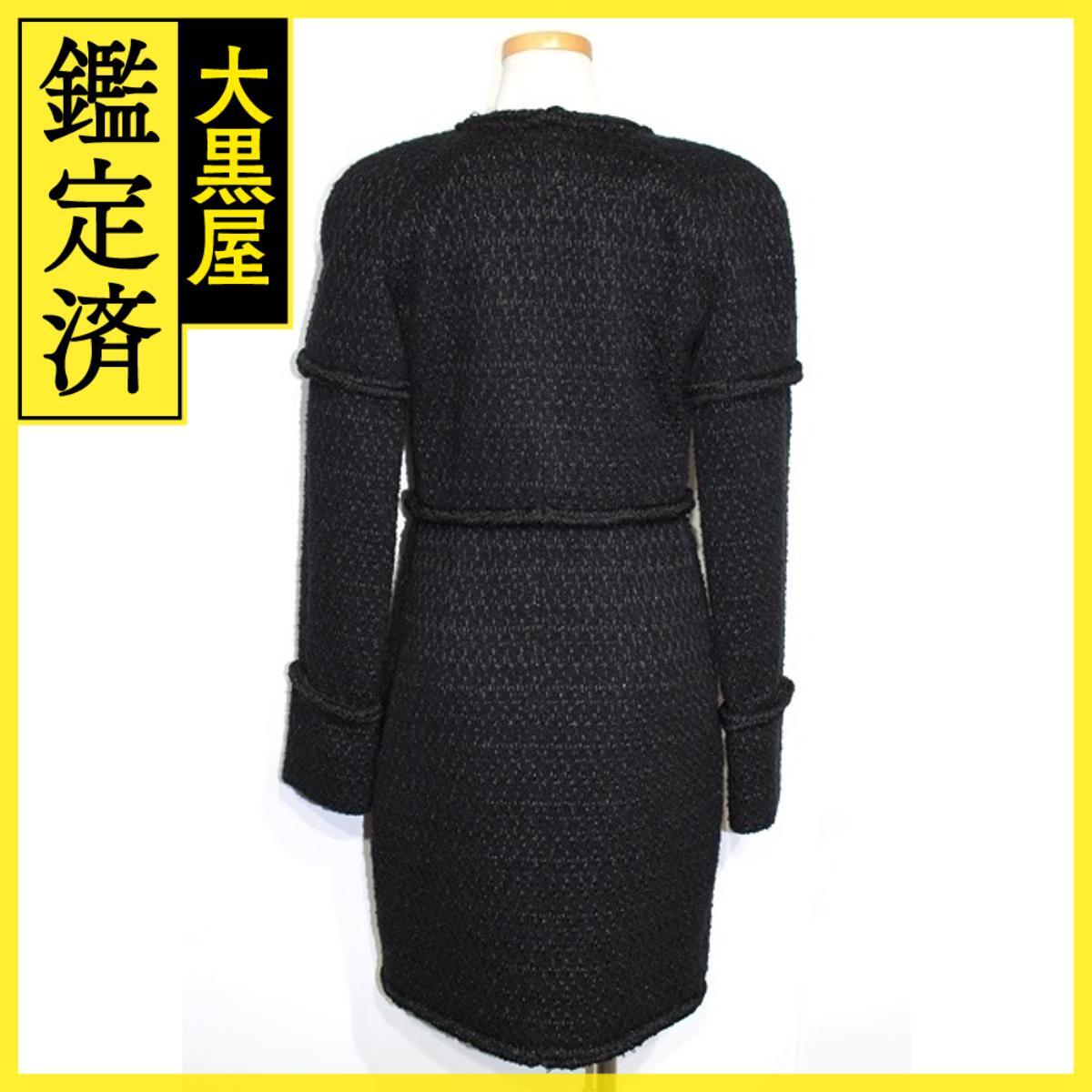 CHANEL　シャネル　ツイードコート　レディース34　ブラック　ウール　P62037V47063