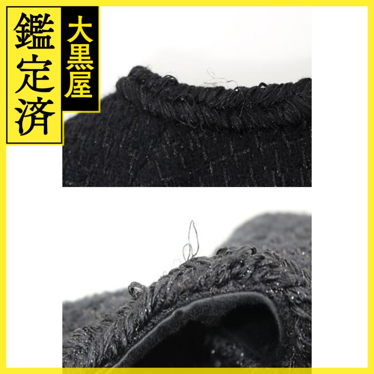 CHANEL　シャネル　ツイードコート　レディース34　ブラック　ウール　P62037V47063