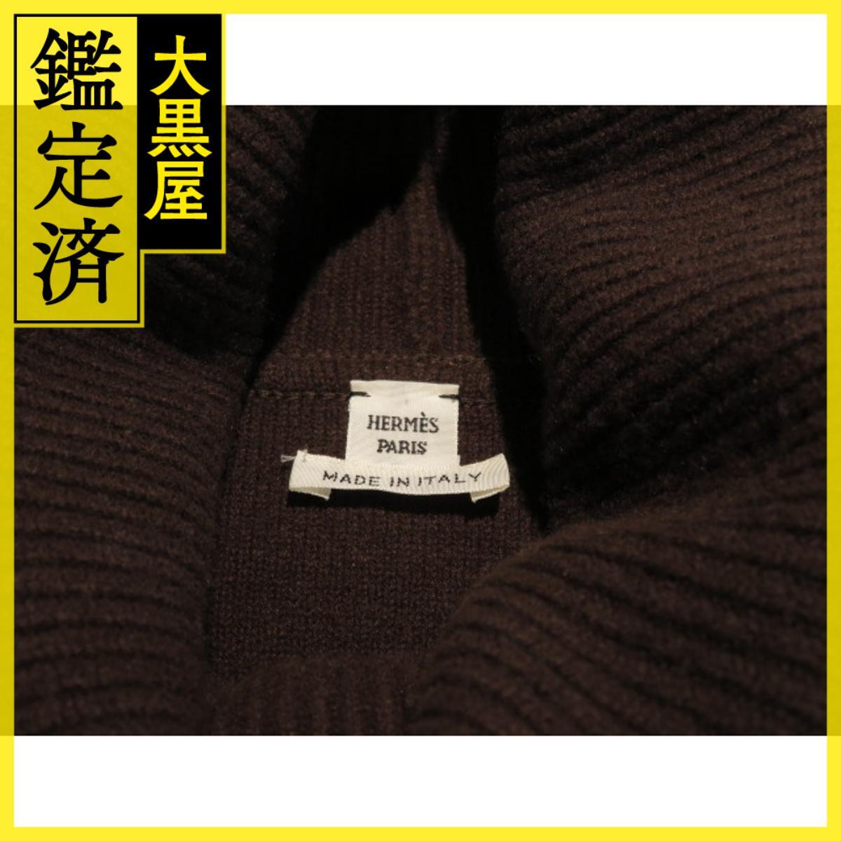 HERMES　エルメス　マントポンチョ　レディース34　ブラウン　ウール/カシミヤ　H1H2110DTF934