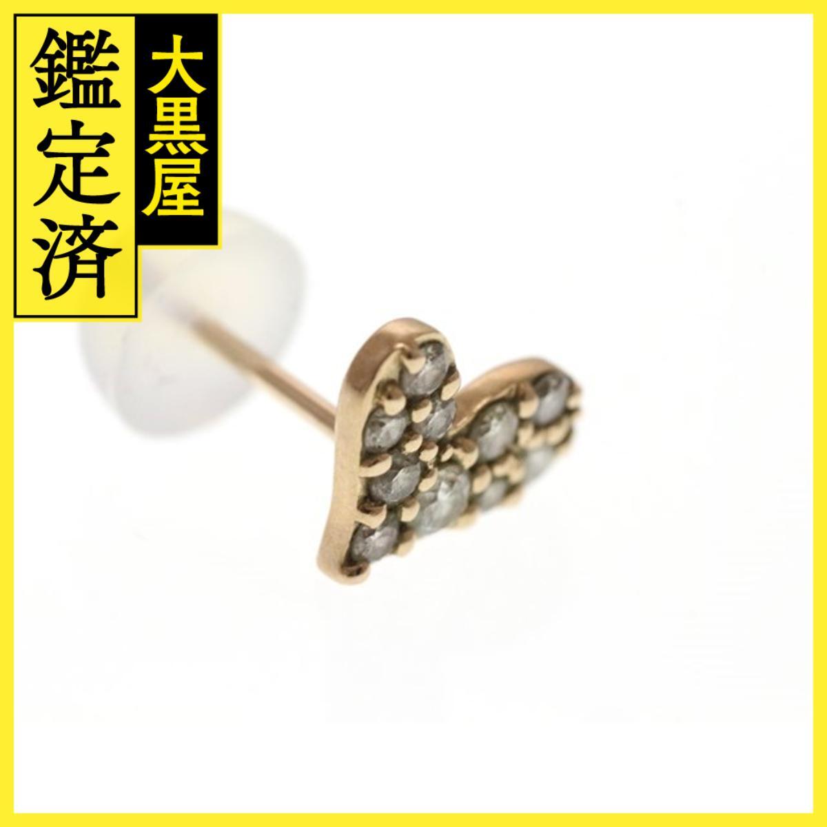 JEWELRY ノンブランド ジュエリー ハート ピアス K18 ピンクゴールド ダイヤモンド 0.15カラット 1.2g_画像2