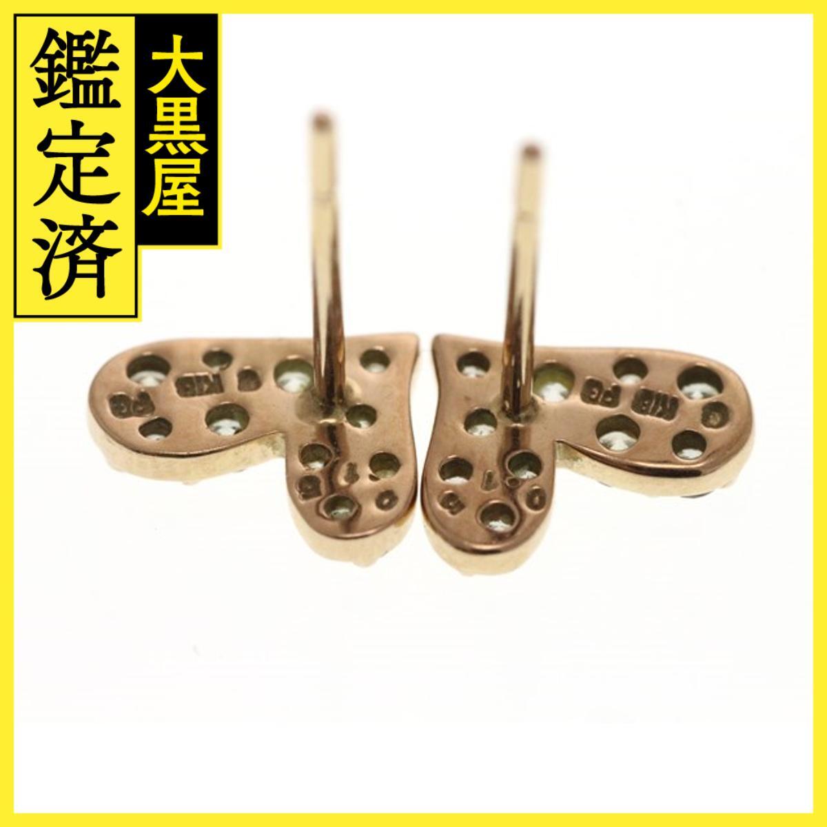 JEWELRY ノンブランド ジュエリー ハート ピアス K18 ピンクゴールド ダイヤモンド 0.15カラット 1.2g_画像4