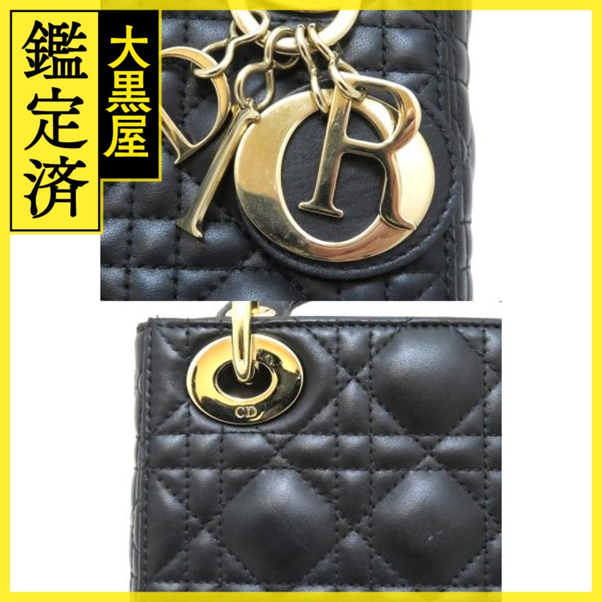 Dior ディオール レディディオールショルダーミニ ブラック カーフ_画像6