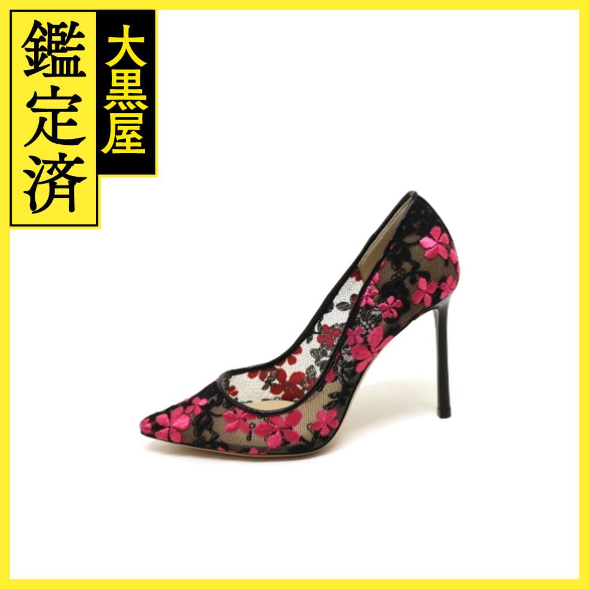 JIMMY CHOO ジミーチュウ 靴 ROMY100メッシュハイヒール レディース35ハーフ(約22.5cm) ブラック/ダリア