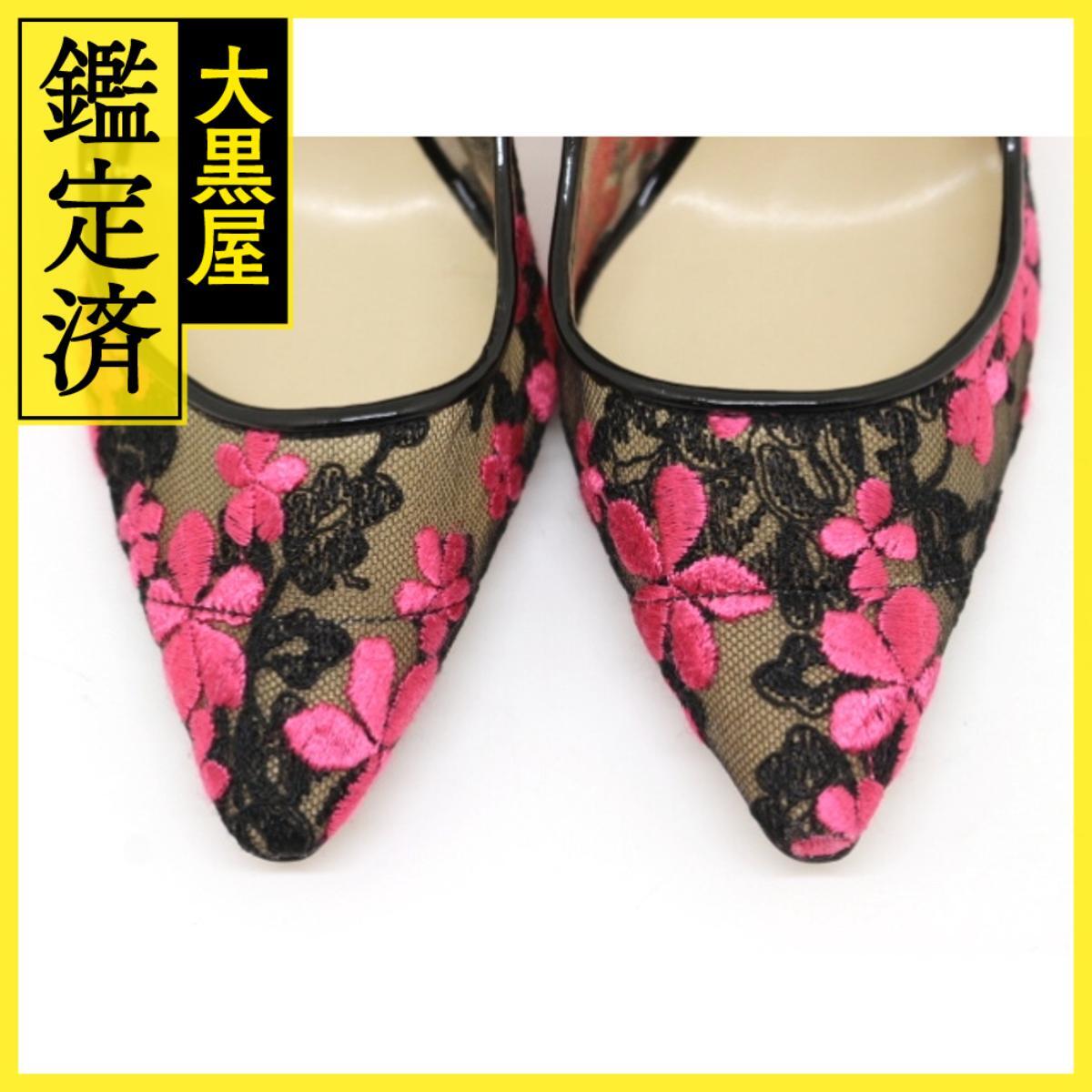 JIMMY CHOO ジミーチュウ 靴 ROMY100メッシュハイヒール レディース35ハーフ(約22.5cm) ブラック/ダリア
