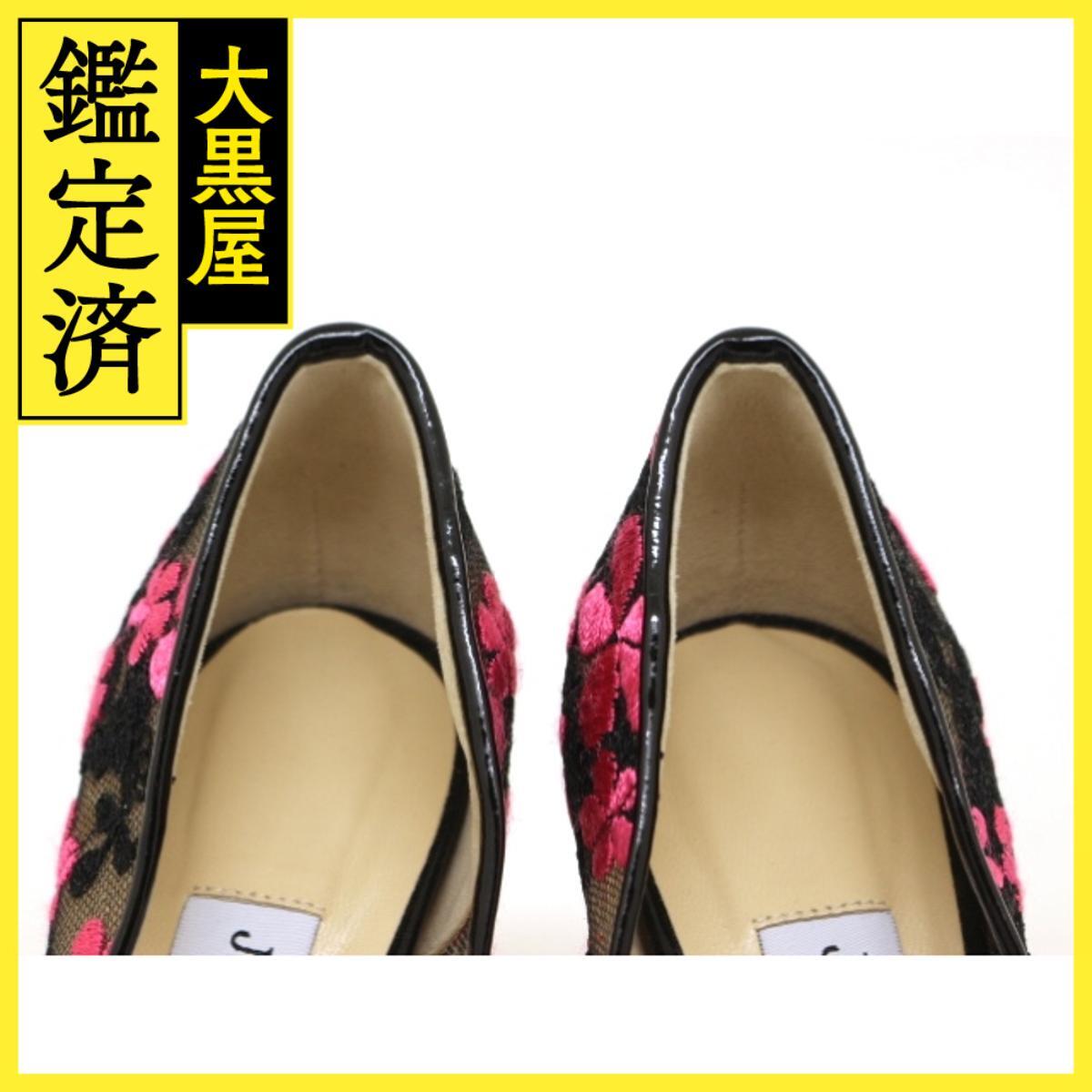 JIMMY CHOO ジミーチュウ 靴 ROMY100メッシュハイヒール レディース35ハーフ(約22.5cm) ブラック/ダリア