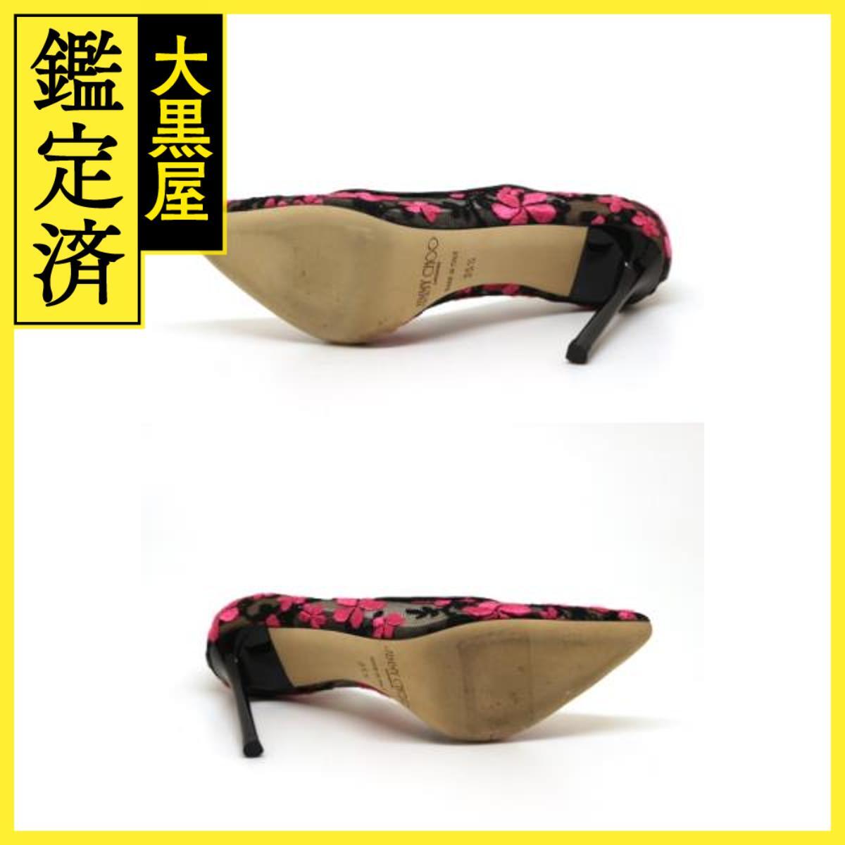 JIMMY CHOO ジミーチュウ 靴 ROMY100メッシュハイヒール レディース35ハーフ(約22.5cm) ブラック/ダリア