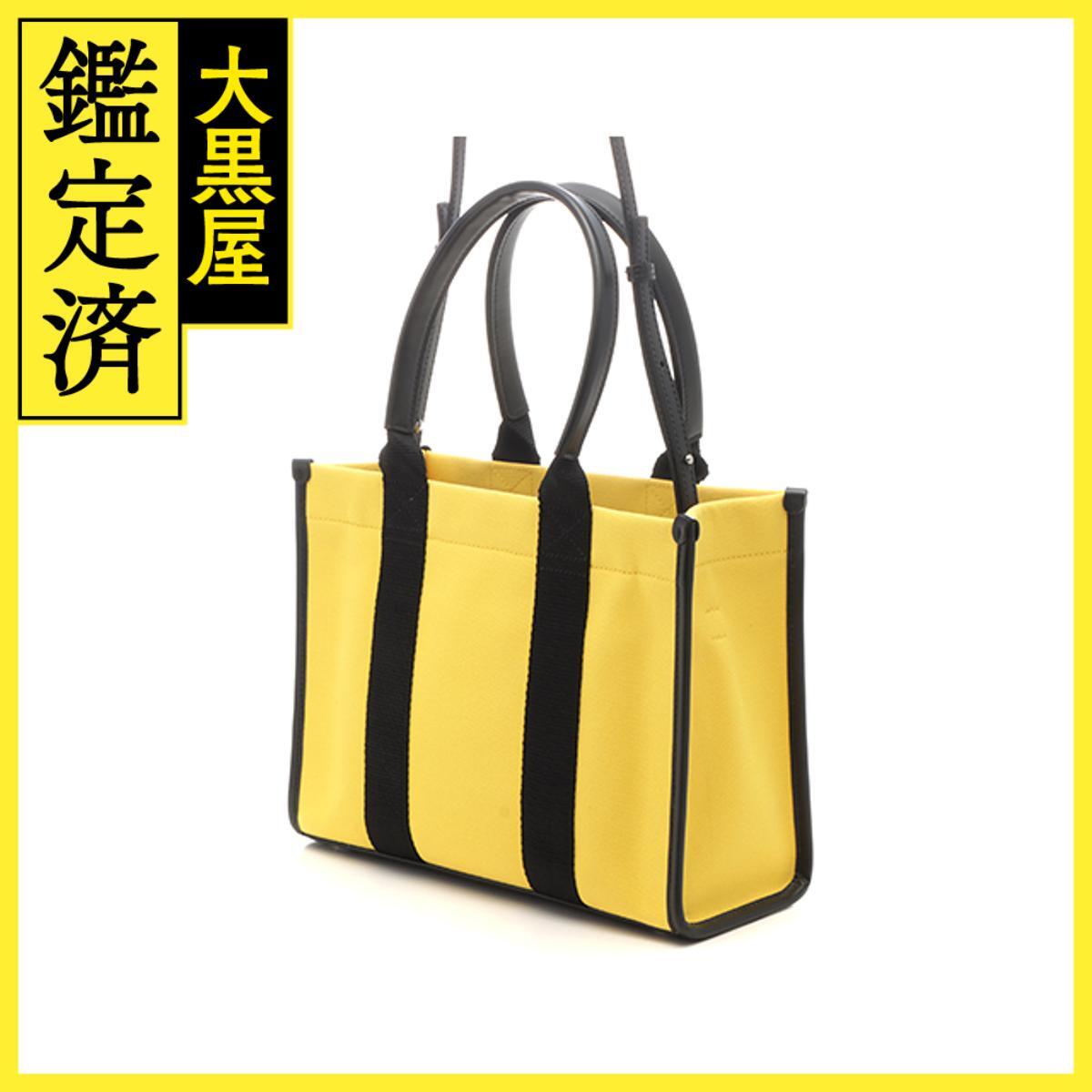 BALENCIAGA Balenciaga аппаратное обеспечение маленький большая сумка мужской желтый черный парусина 2148103897573