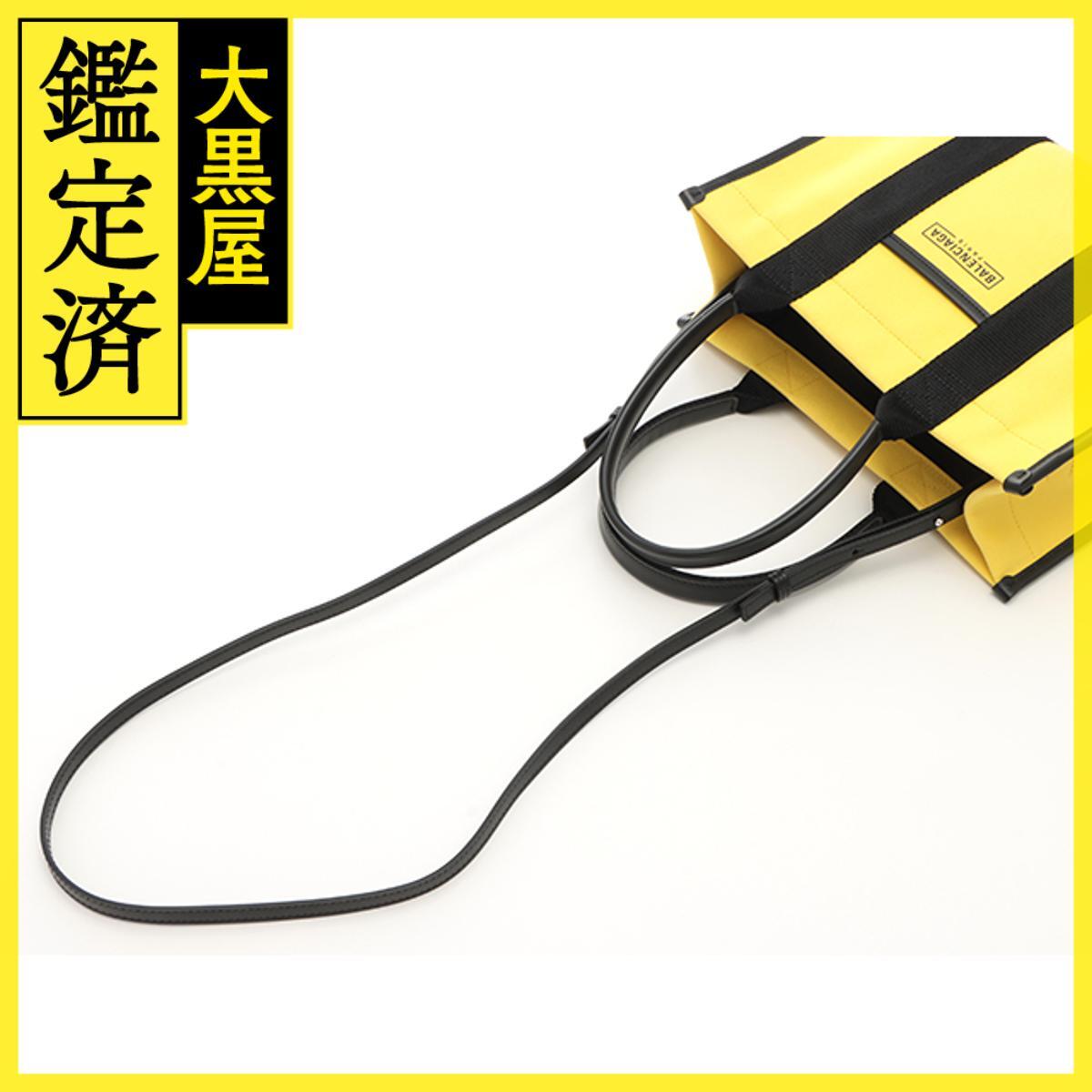 BALENCIAGA Balenciaga аппаратное обеспечение маленький большая сумка мужской желтый черный парусина 2148103897573